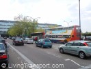 Buses are close to the railway station entrance at Milton Keynes, but cars and taxis take prime position.