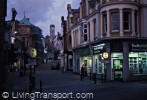 Redruth town centre at dusk