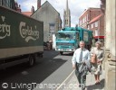 Heavy lorries are unsuited to the historic environment. Vehicles above 7.5 tons are now restricted except for access, though not when this image was taken (2004).