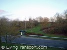 Bus stop on Grid Road at Heelands, showing remoteness from habitation - Milton Keynes 2012