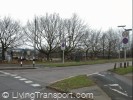 Bessemer Drive junction with Gunnels Wood Road, with the Gabriel Securities site beyond