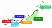 Map of Japan passenger rail companies