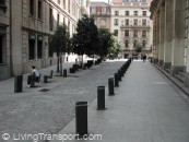 Bilbao, Spain. Bollard seats in context