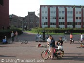 Westerpark, Amsterdam. Car free housing and mixed use on the site of a former waterworks. A car club is available, but residents do not own cars.