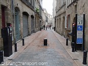 Bollards Bordelais 10 - The large pedestrian priority area in the centre of Bordeaux is protected by a series of rising bollards. Access permits are issued for residents cars and delivery vehicles.          